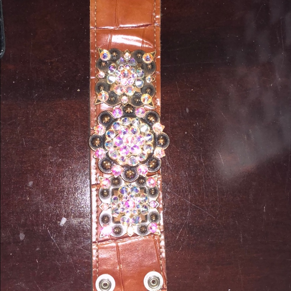 Brown rodeo drive concho cuff/bracelet